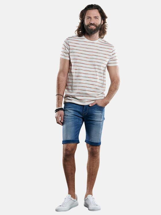 emilio adani Herren Rundhals T-Shirt mit besonderem Farbeffekt Orange 29639