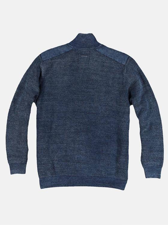 engbers Herren leicht moulinierte Strickjacke Blau 28921