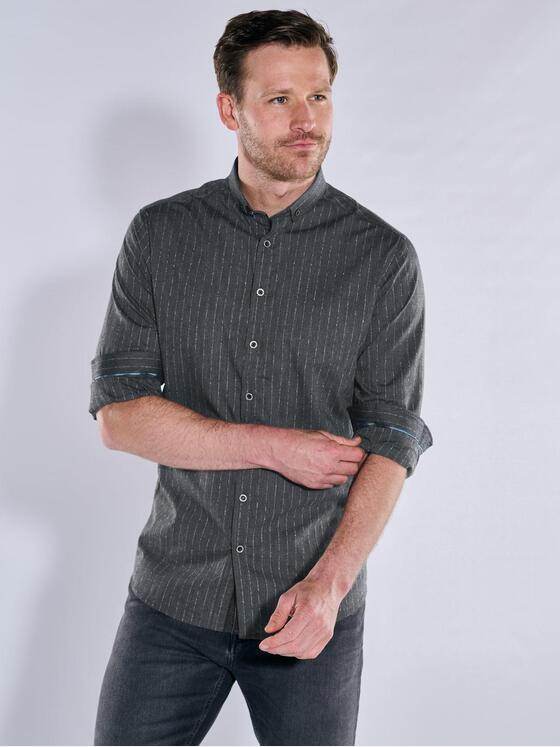 ENGBERS GERMANY Herren Langarm-Hemd slim fit Grau 37874