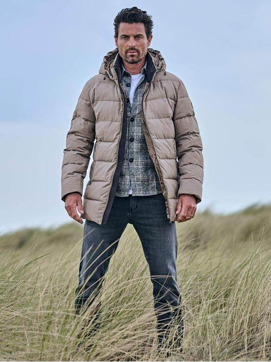 ENGBERS GERMANY Herren Jacke mit Funktionsdetails und innovativer Steppung Beige 39359
