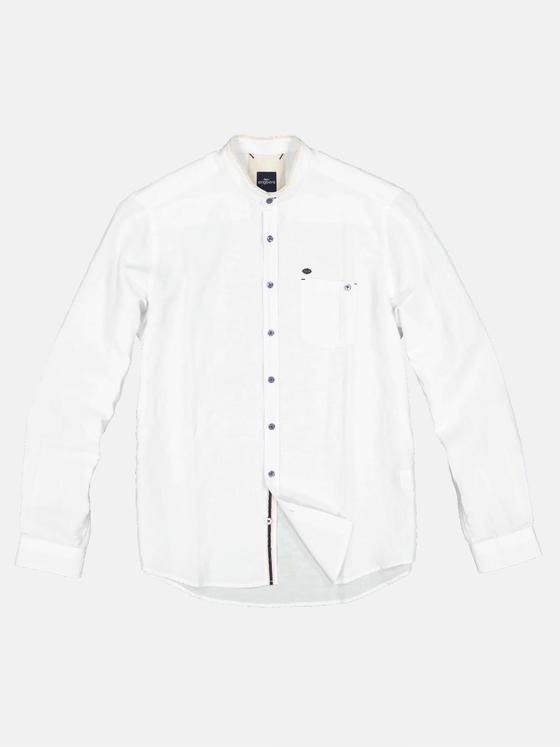 engbers Herren Langarm-Hemd mit Leinen-Anteil Reinweiss 33011