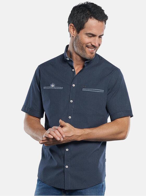 engbers Herren Modisches Halbarmhemd mit dezenten Kontrastdetails Saphirblau 29951