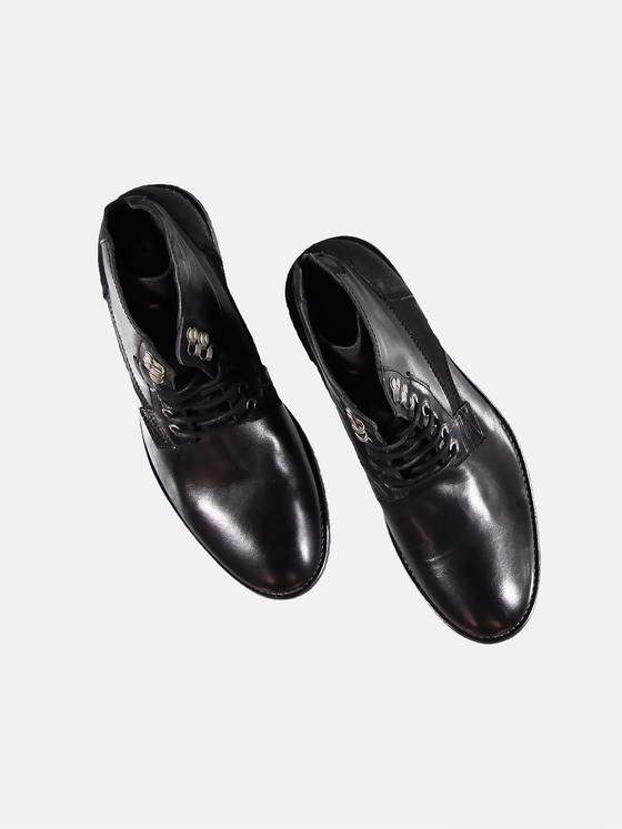emilio adani Herren Angesagte Lederboots Schwarz 30141
