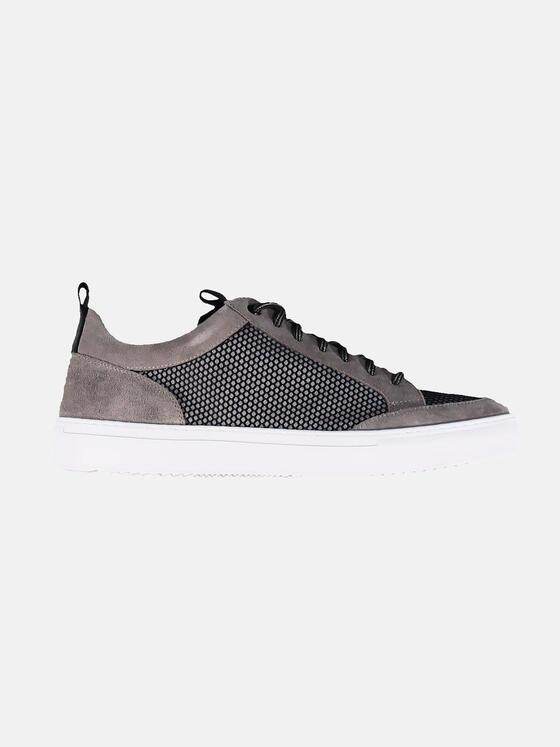 engbers Herren Sneaker mit Mesh-Materialmix Grau 30177