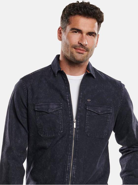 engbers Herren Langarm-Hemd im Overshirt-Design Saphirblau 32271