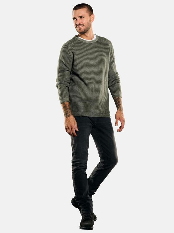 emilio adani Herren Pullover aus Merinowolle Grün 35757