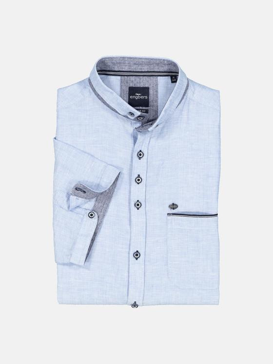 engbers Herren Kurzarm-Hemd uni Blau 34951