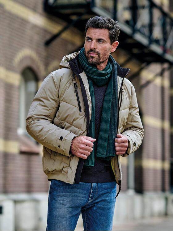 engbers Herren Steppjacke mit abnehmbarer Kapuze Braunbeige 37410