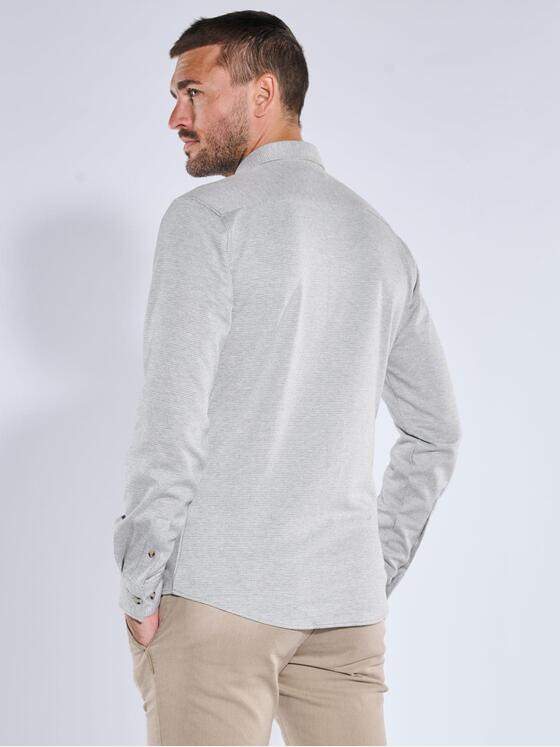 emilio adani Herren Langarm-Hemd in Jerseyqualität Silbergrau 39634