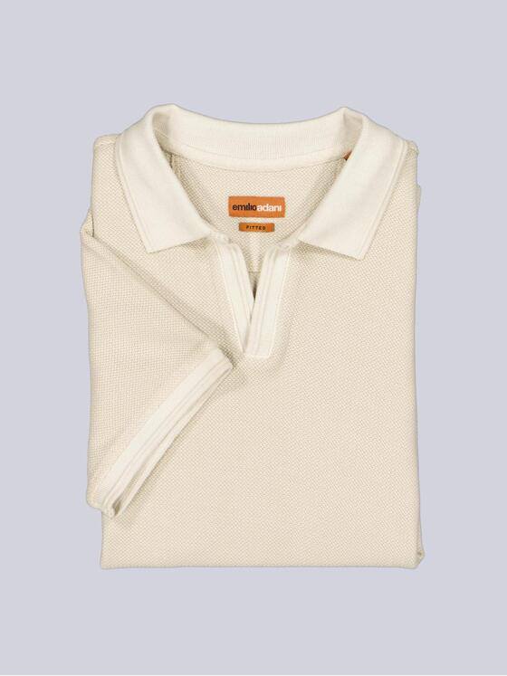 emilio adani Herren Modisches Poloshirt mit Struktur Reinweiss 40528