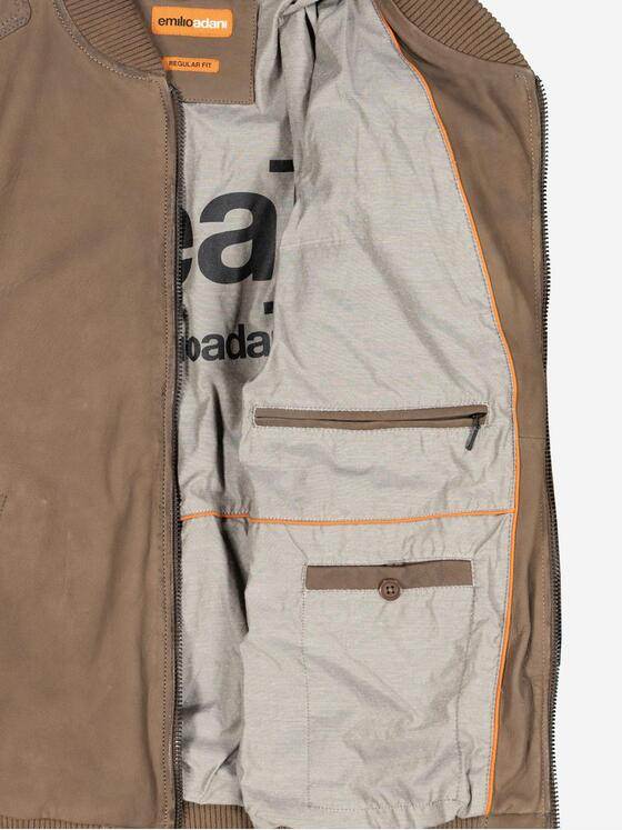 emilio adani Herren Lederjacke regular Braun 37169