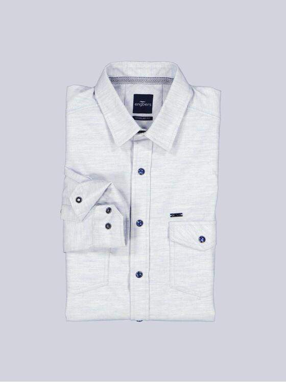 engbers Herren Langarm-Hemd uni Hellblau 39196
