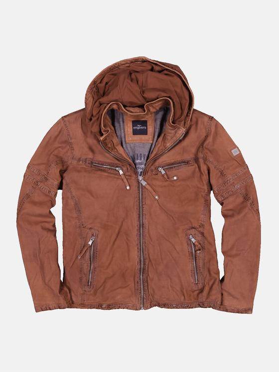 engbers Herren Lederjacke aus Nubuk Orange 32594