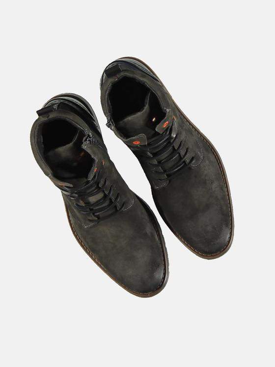 emilio adani Herren Boots aus Veloursleder Grau 32015