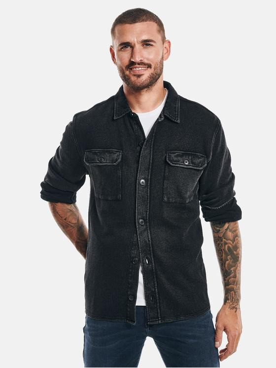 emilio adani Herren Sweat-Overshirt Schwarz 32450