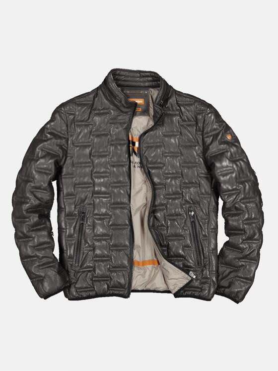 emilio adani Herren Lederjacke regular Grau 35201