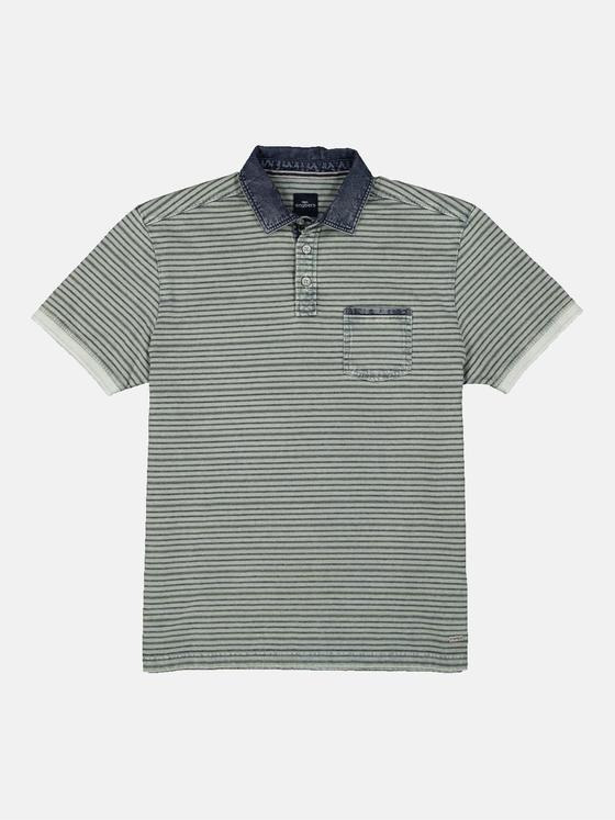 engbers Herren Polo-Shirt gestreift Grau 35053