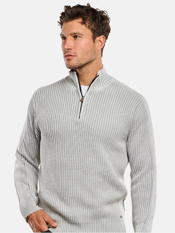 engbers Herren Pullover mit Troyerkragen Grau 33816
