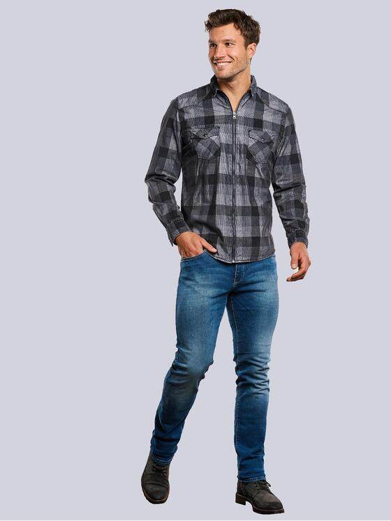 engbers Herren Langarm-Hemd aus Baby-Cord Brilliantblau 33672