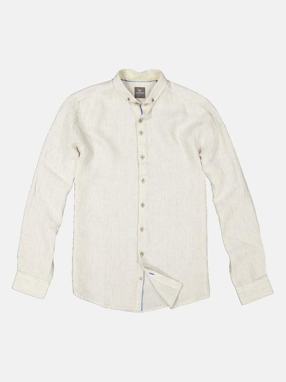 ENGBERS GERMANY Herren Langarm-Hemd aus Leinen Beige 34785