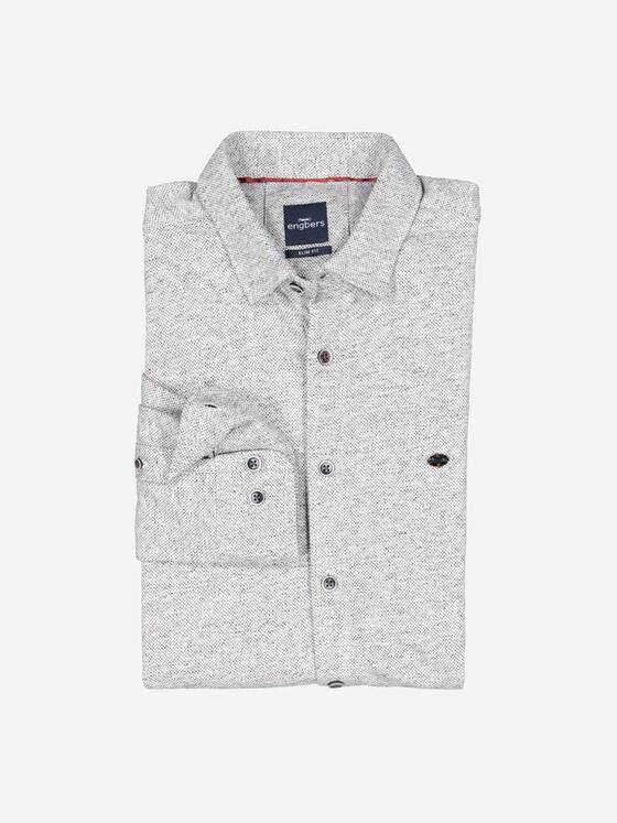 engbers Herren Langarm-Hemd slim fit Silbergrau 37842