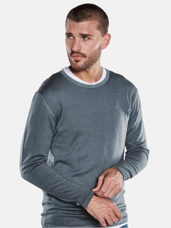emilio adani Herren Pullover aus feiner Merino-Wolle Türkis 33355