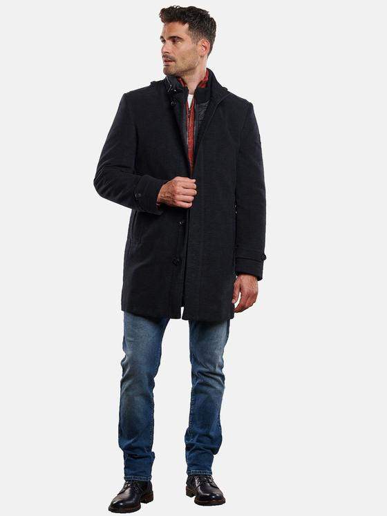engbers Herren Mantel mit heraustrennbarem Inlet Schwarz 32261