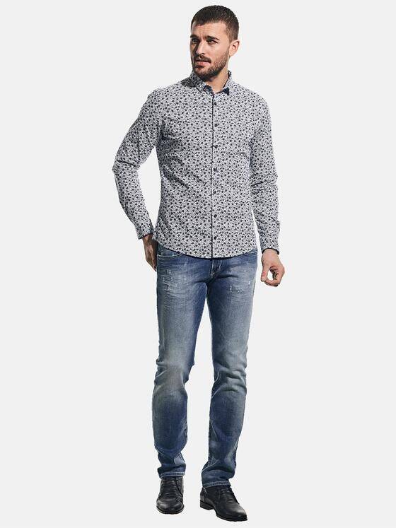emilio adani Herren Hemd  mit floralem Print Blau 31236