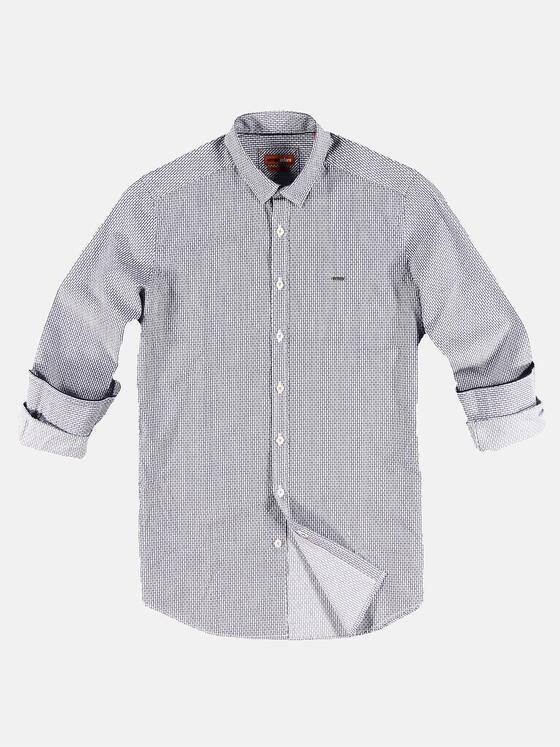 emilio adani Herren Printhemd mit feiner Struktur Blau 30323