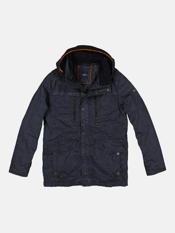 engbers Herren Baumwoll-Jacke mit abnehmbarer Kapuze Saphirblau 33564
