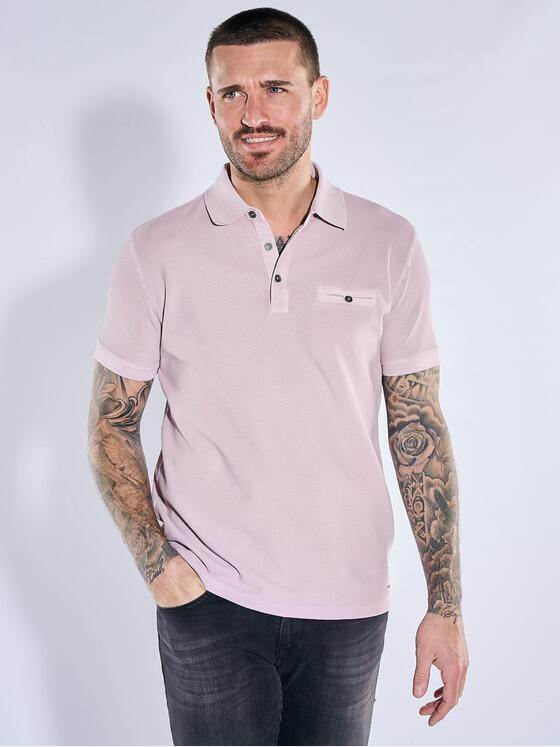 emilio adani Herren Poloshirt mit versteckter Brusttasche Rosa 40766