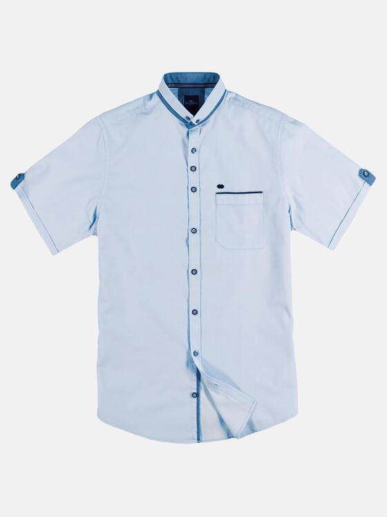 engbers Herren Unifarbenes Kurzarmhemd mit stylischen Kontrastdetails Hellblau 29760