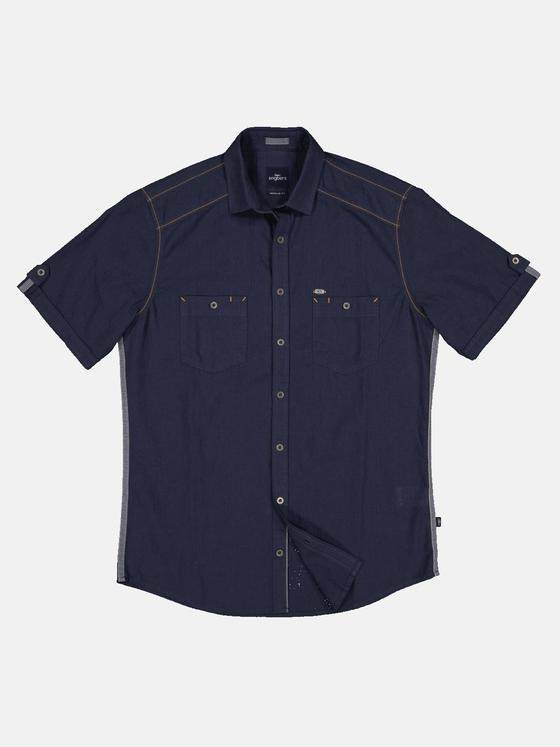 engbers Herren Kurzarm-Hemd mit sportiven Details Saphirblau 33444