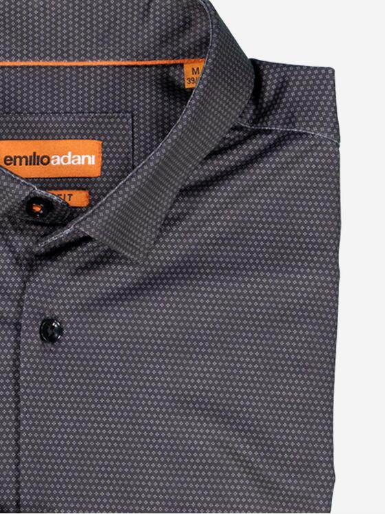 emilio adani Herren Langarm-Hemd slim fit Grau 37678