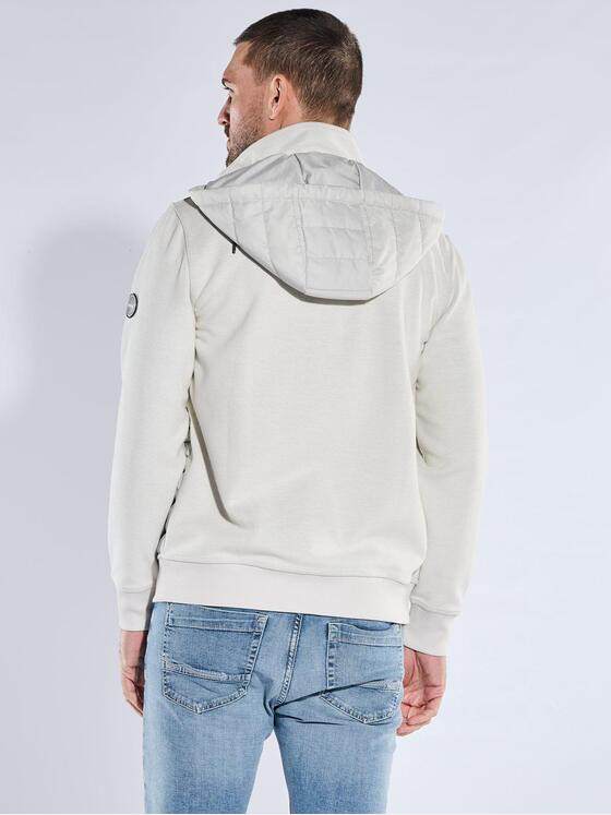 emilio adani Herren Sweatjacke mit abnehmbarer Kapuze Silbergrau 40079