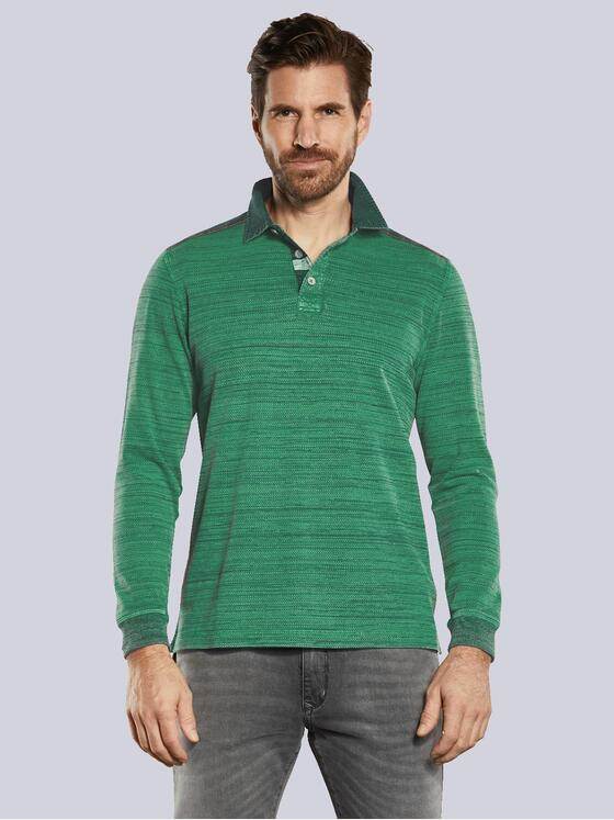 engbers Herren Langarm-Shirt mit Polokragen Grün 34331