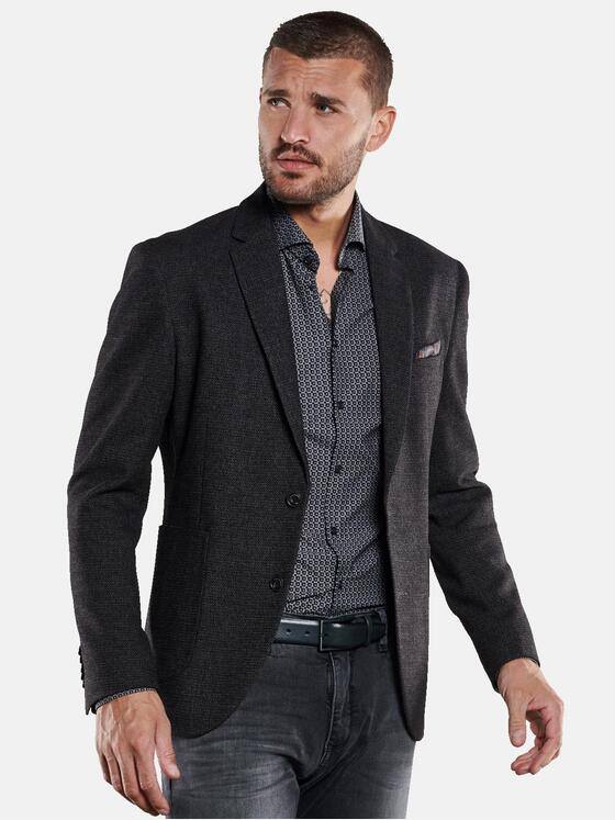 emilio adani Herren Sakko gemustert Grau 33568