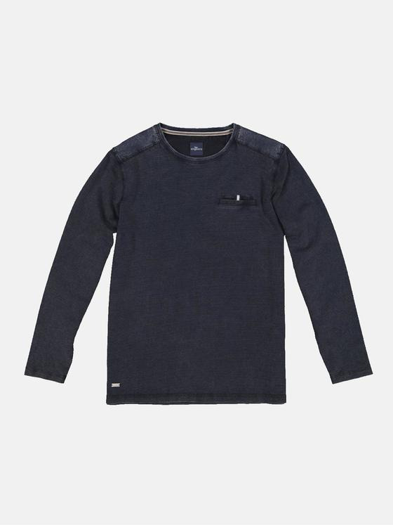 engbers Herren Langarm-Shirt strukturiert Saphirblau 33766