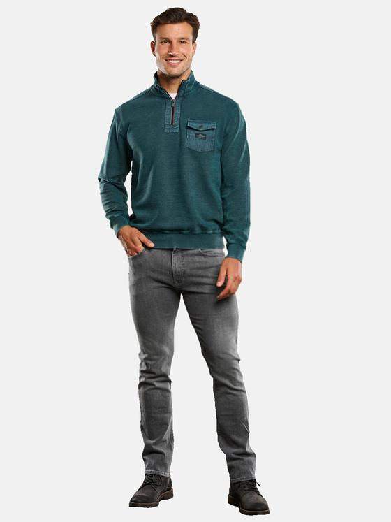 engbers Herren Sweatshirt mit Stehkragen Türkis 33762