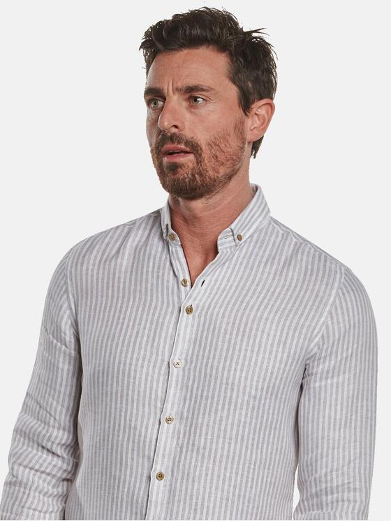 ENGBERS GERMANY Herren Langarm-Hemd gestreift Beige 32687