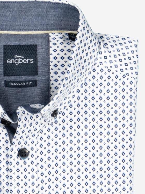 engbers Herren Langarm-Hemd gemustert Blau 37851