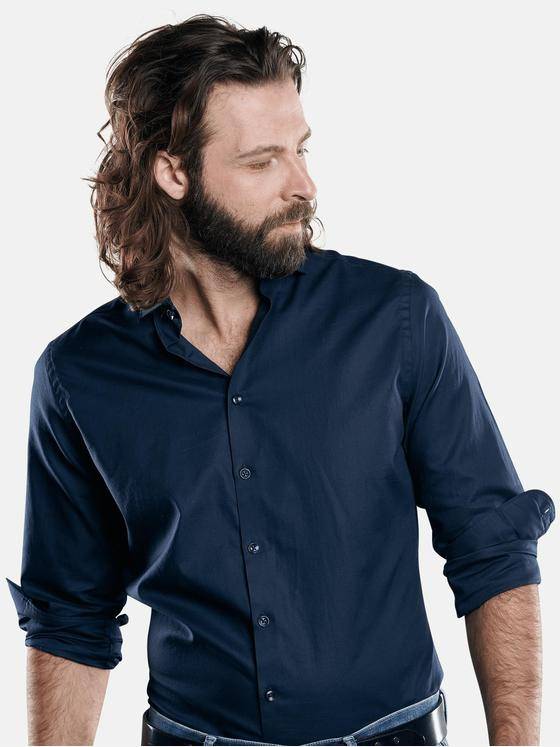 emilio adani Herren Basic Hemd Blau 29521