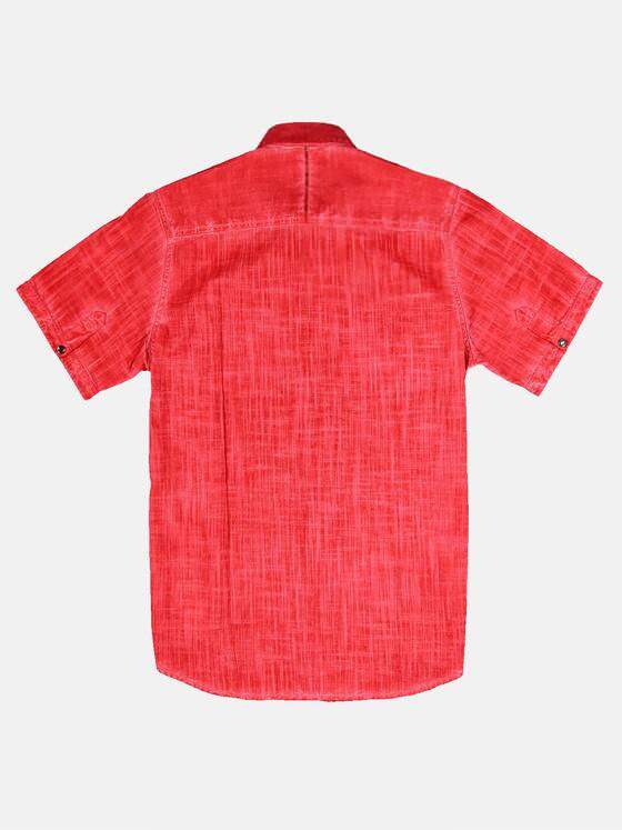 engbers Herren Kurzarm-Hemd aus Leinenmix Rot 31688