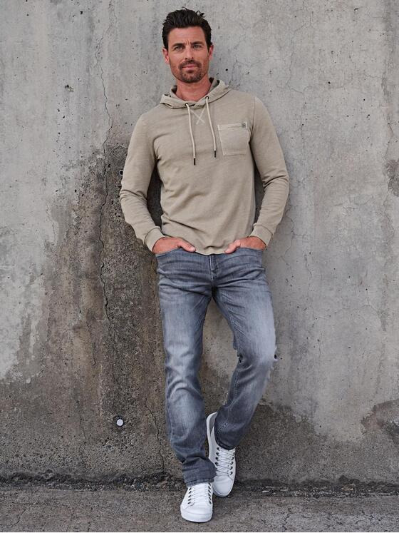 ENGBERS GERMANY Herren Langarmshirt mit Kapuze Beige 34527