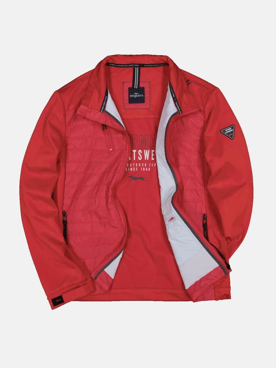 engbers Herren Steppjacke im Materialmix Feuerrot 32578