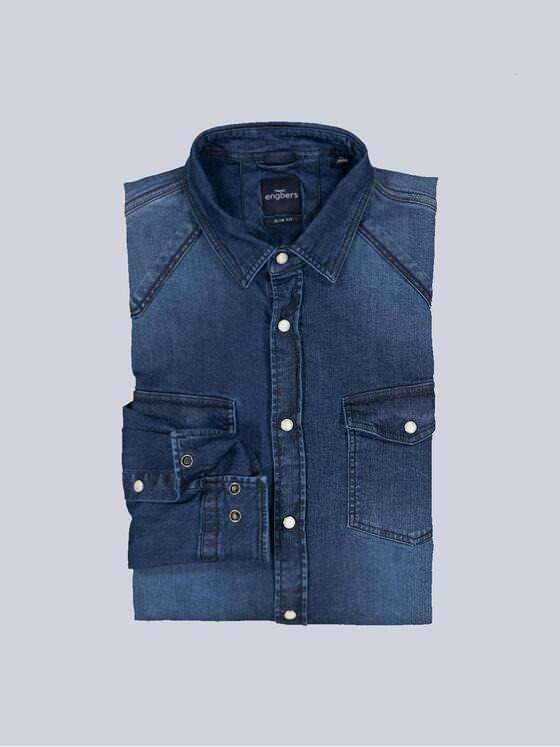 engbers Herren Langarm-Hemd slim fit Indigoblau 36281