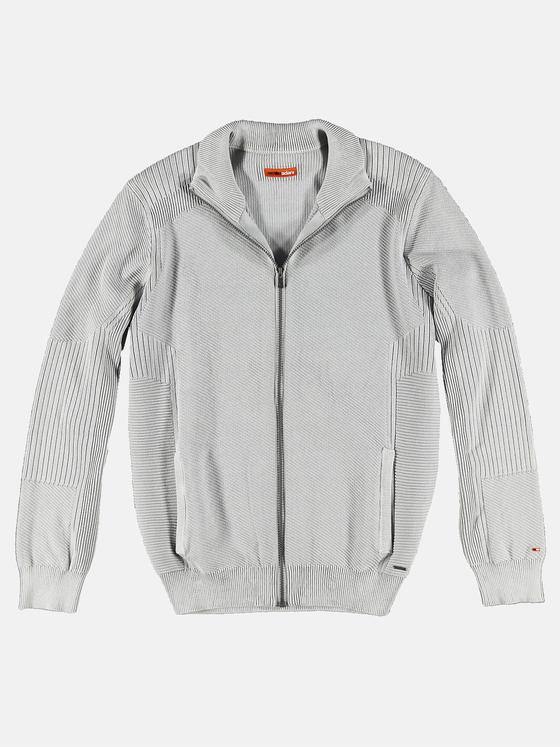 emilio adani Herren Strickjacke gemustert Grau 31800