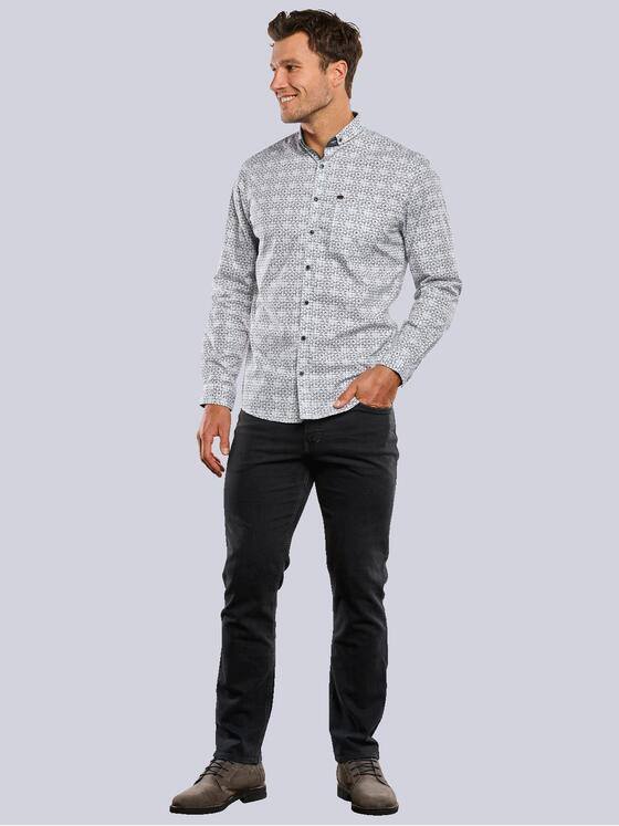 engbers Herren Langarm-Hemd gemustert Anthrazit 33806