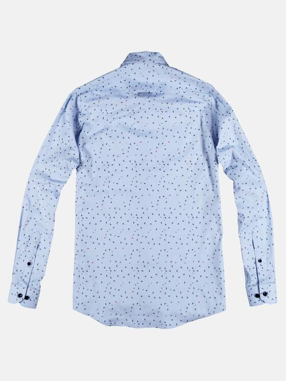 engbers Herren Popeline-Hemd mit Print Saphirblau 28937