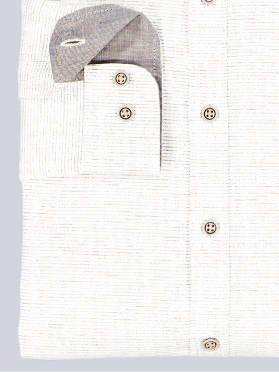 emilio adani Herren Langarm-Hemd gestreift Beige 39040